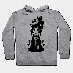 Occult girl minimal silhouette white Hoodie